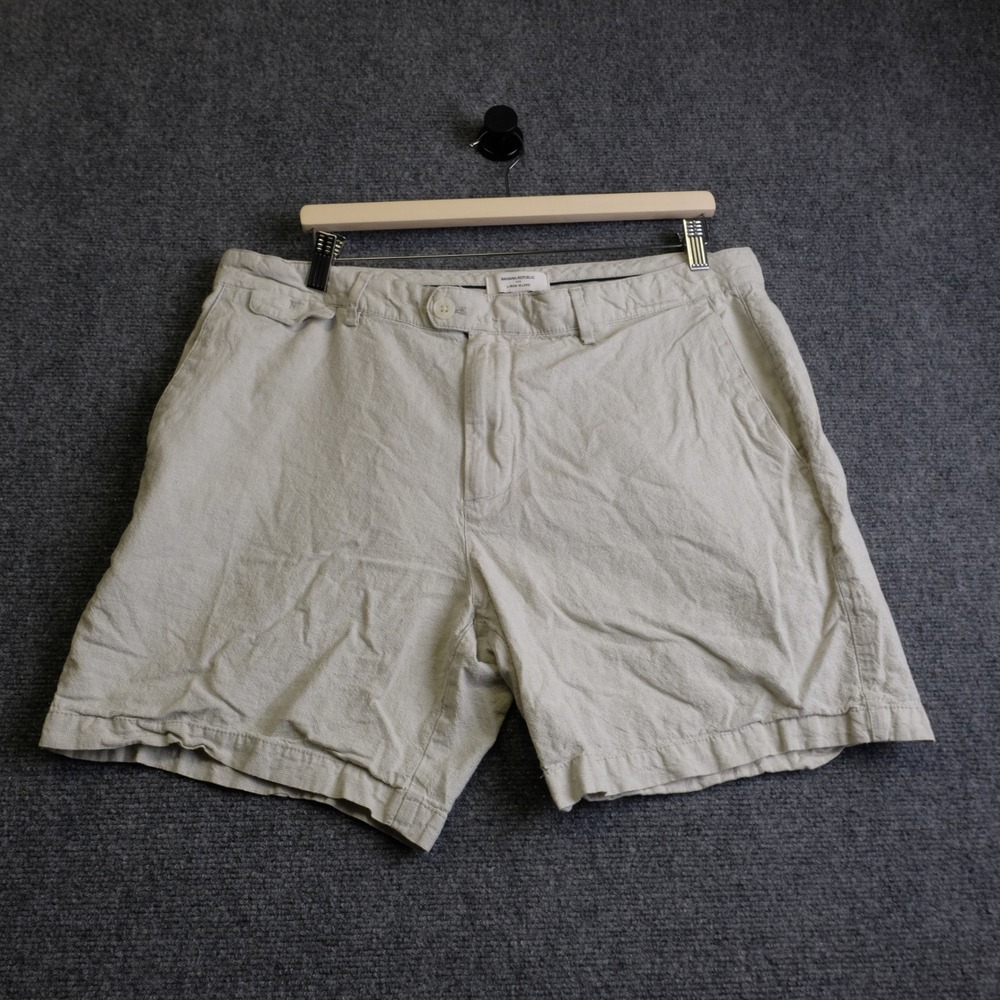 Banana Republic Shorts Mens 36 Beige Linen Blend 7" Casual Summer Beach